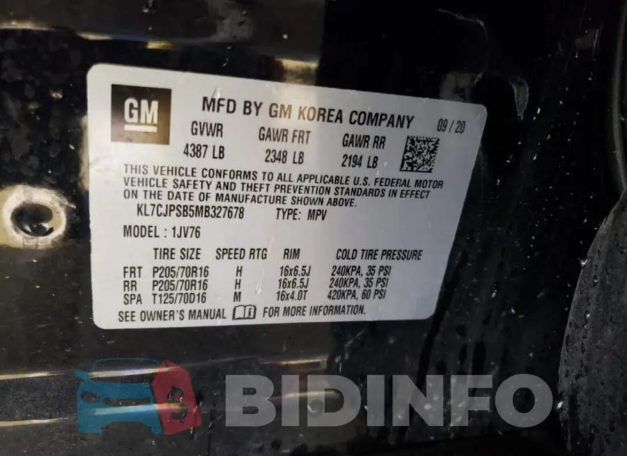 KL7CJPSB5MB327678 Photo# 10