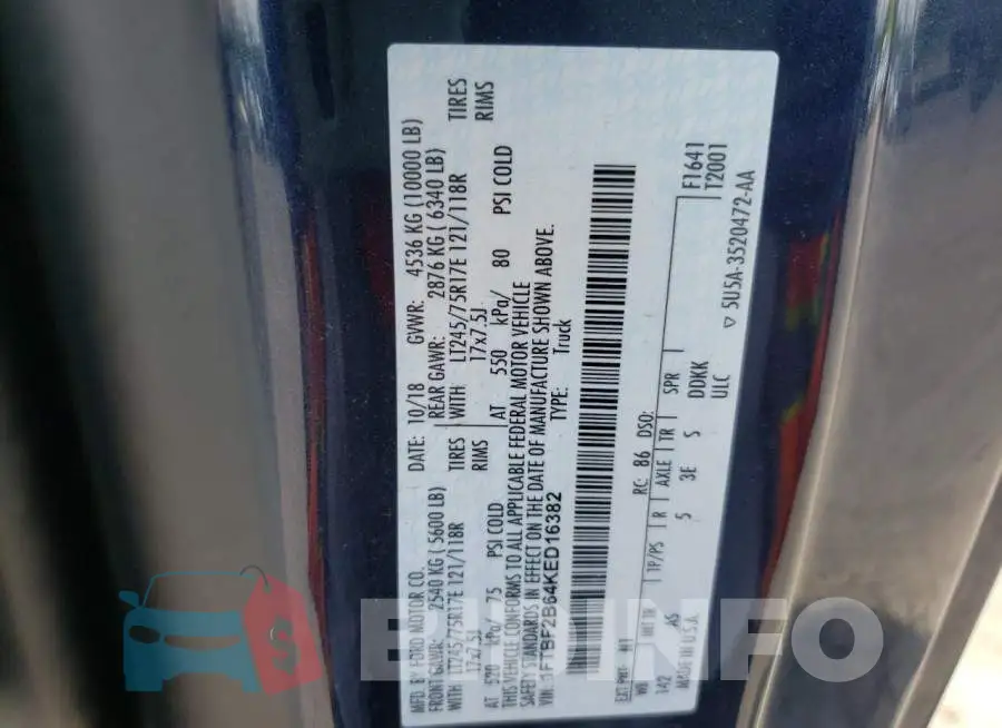 1FTBF2B64KED16382 Photo# 10