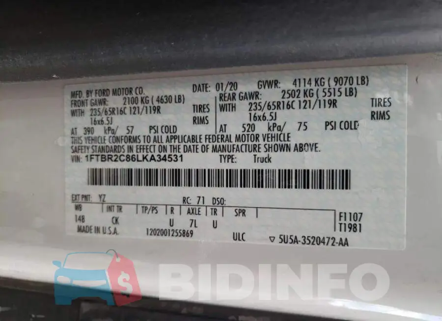 1FTBR2C86LKA34531 Photo# 10