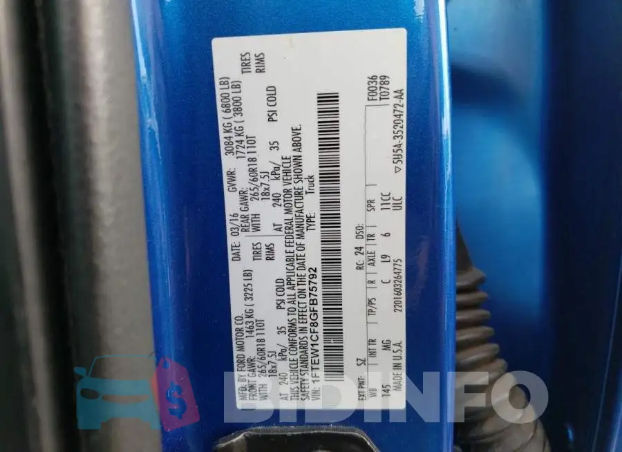 1FTEW1CF8GFB75792 Photo# 10