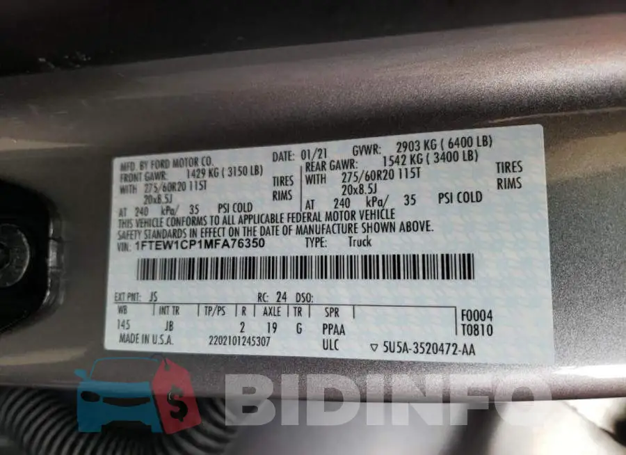 1FTEW1CP1MFA76350 Photo# 10