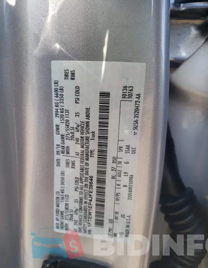 1FTEW1EP4JFE39846 Photo# 10