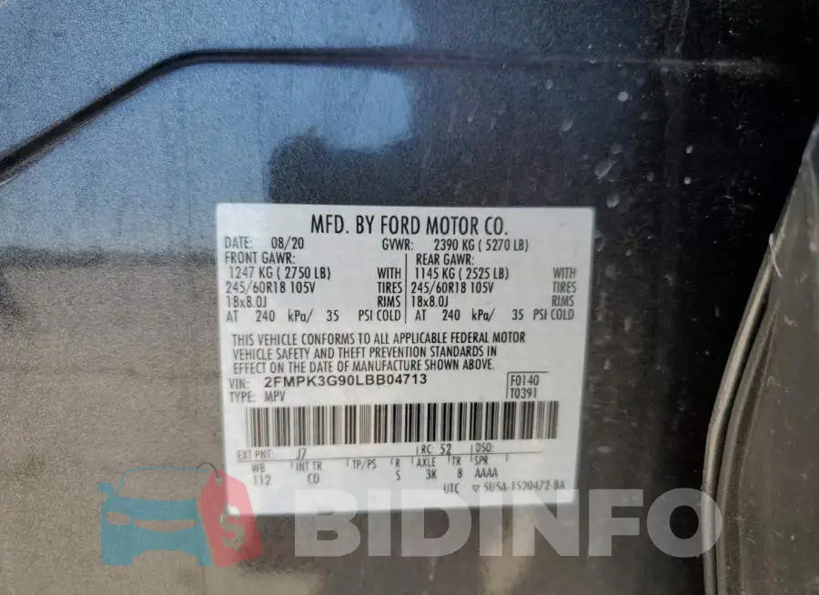 2FMPK3G90LBB04713 Photo# 10