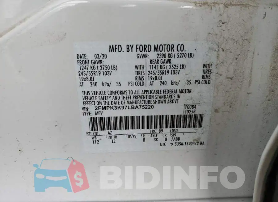 2FMPK3K97LBA75220 Photo# 10