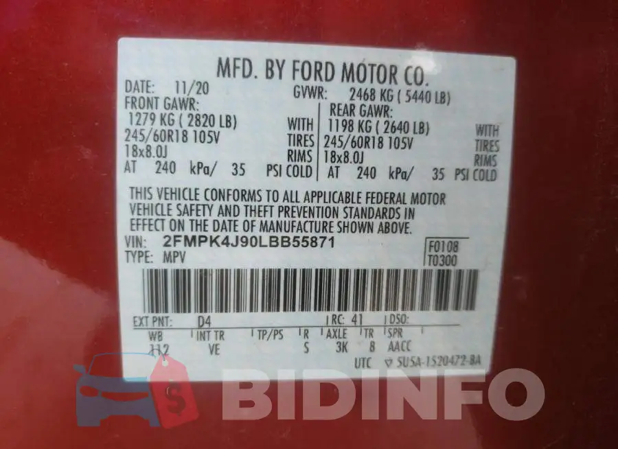 2FMPK4J90LBB55871 Photo# 10