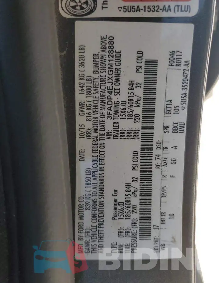 3FADP4EJXGM128880 Photo# 10
