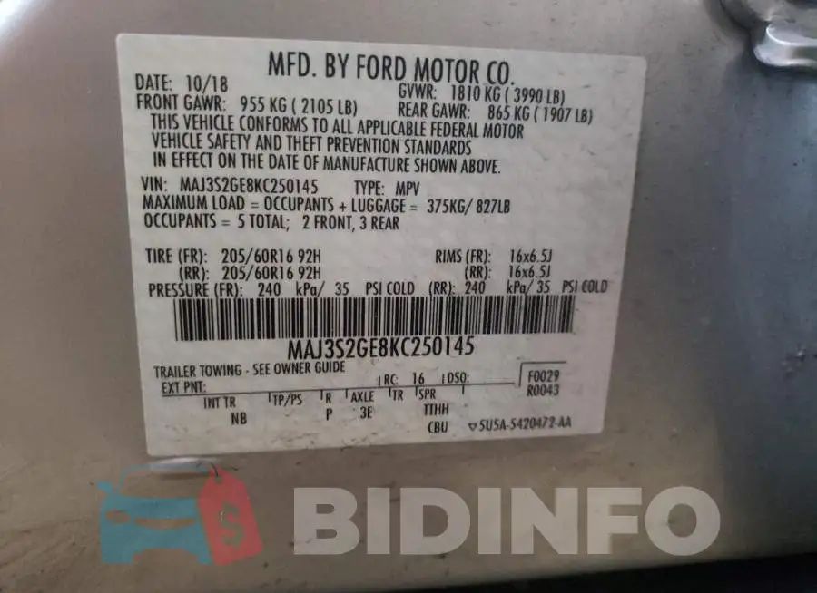 MAJ3S2GE8KC250145 Photo# 10