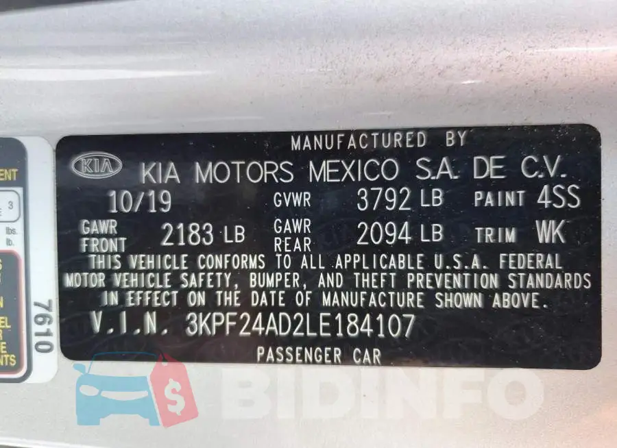 3KPF24AD2LE184107 Photo# 10