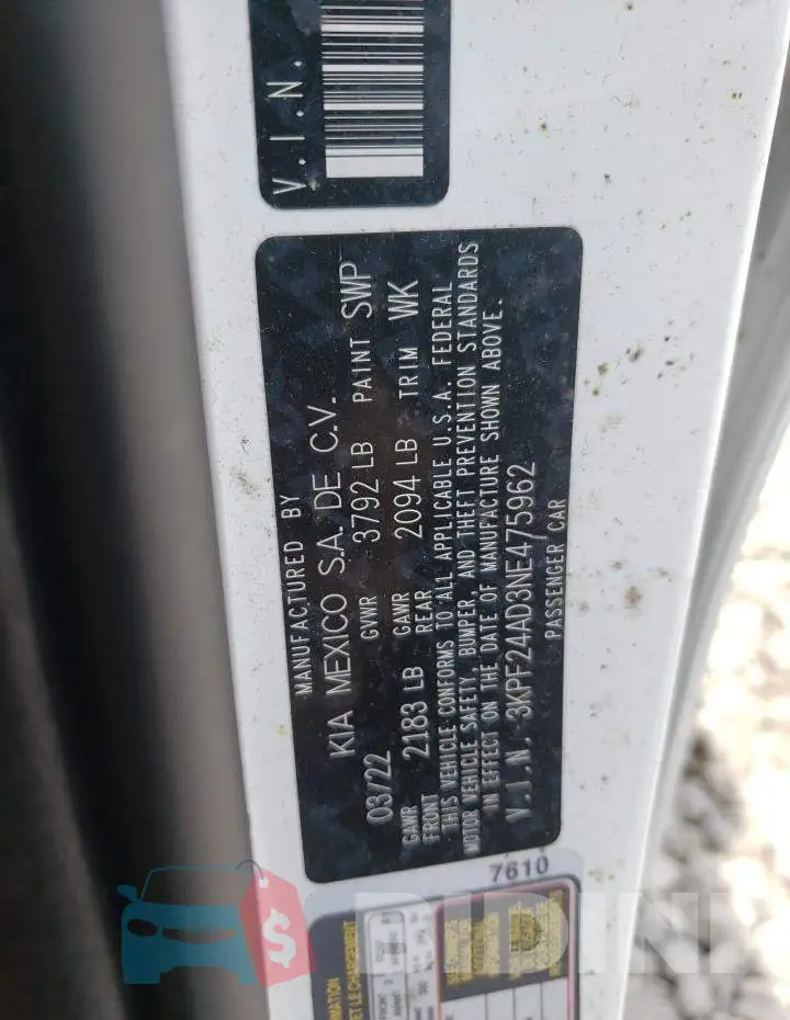 3KPF24AD3NE475962 Photo# 10