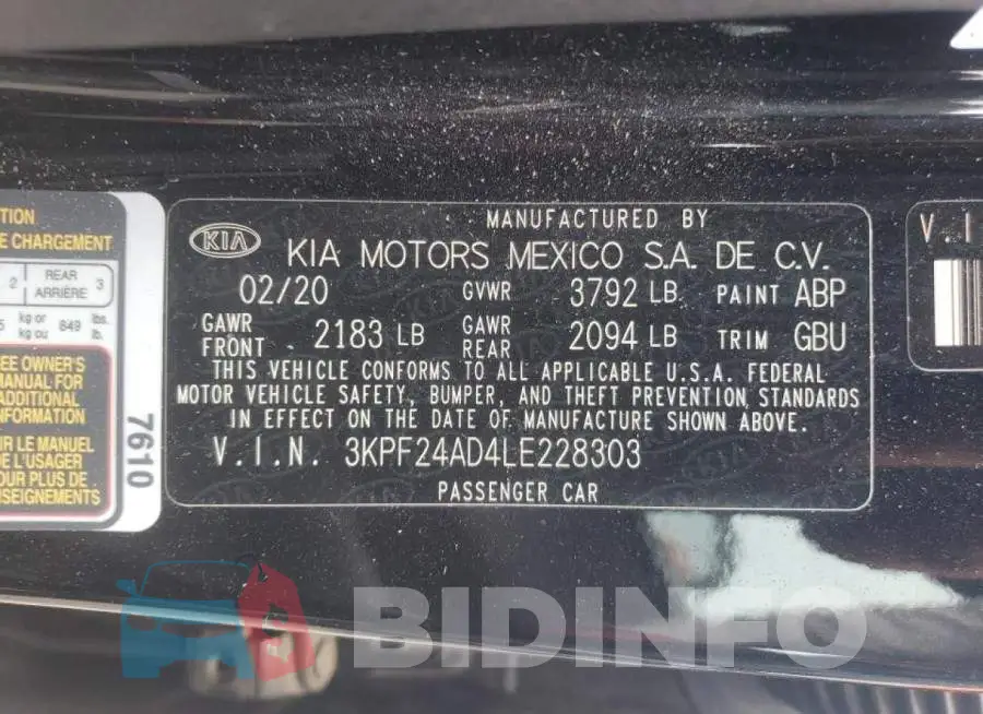 3KPF24AD4LE228303 Photo# 10