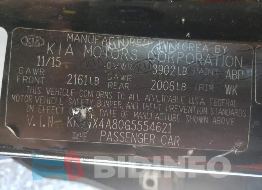 KNAFX4A80G5554621 Photo# 10