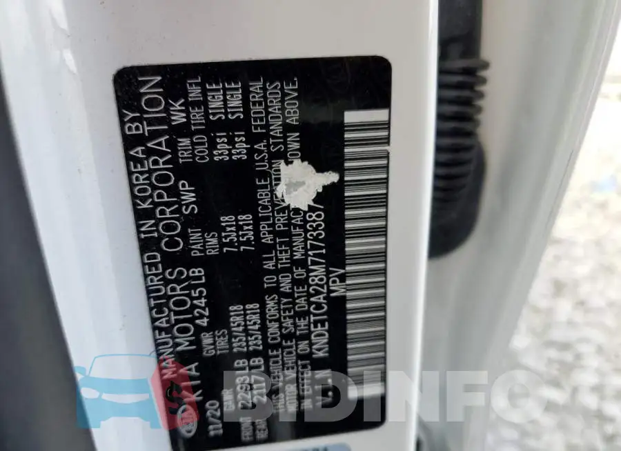 KNDETCA28M7173387 Photo# 10