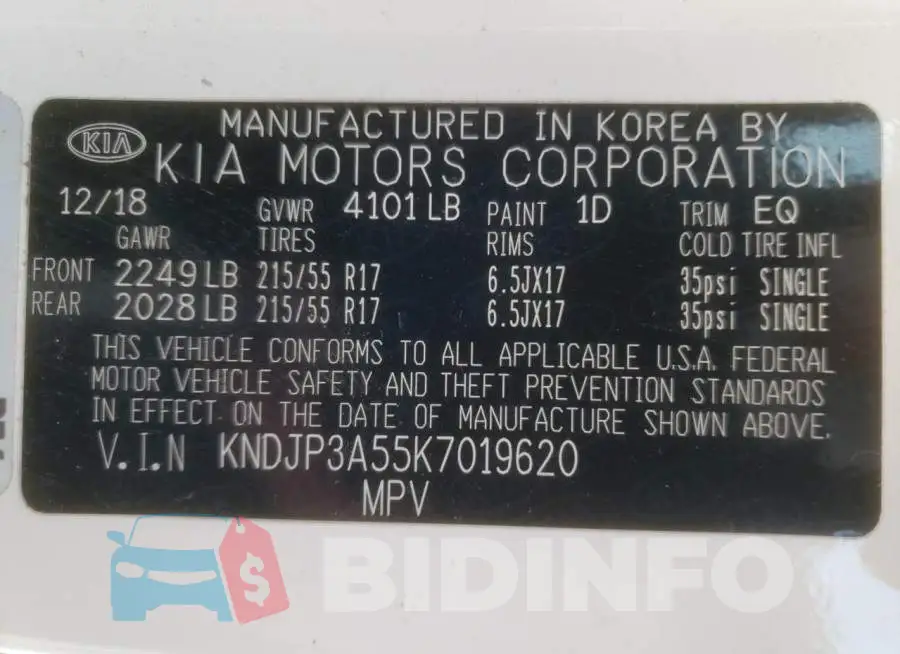 KNDJP3A55K7019620 Photo# 10