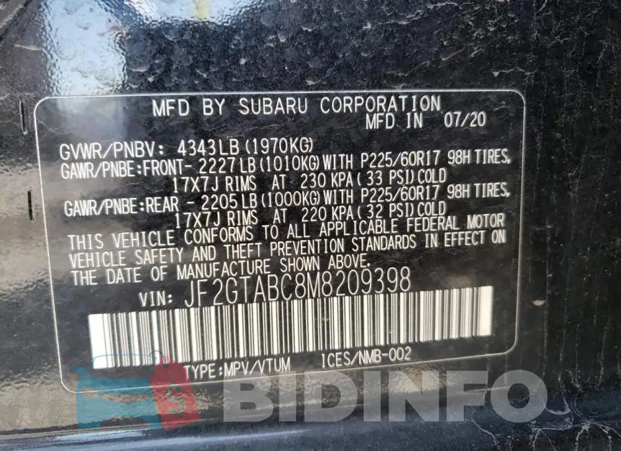 JF2GTABC8M8209398 Photo# 10