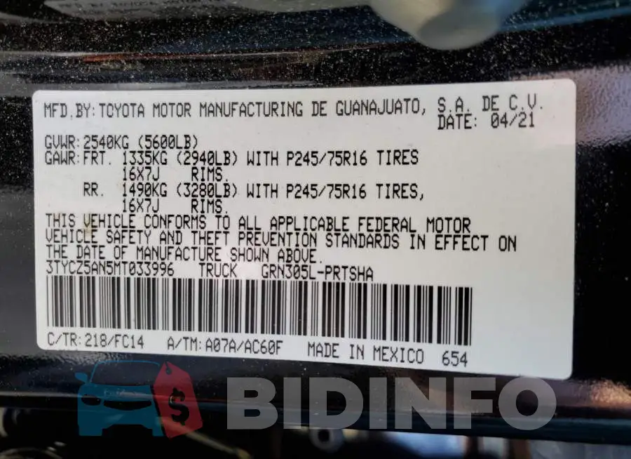3TYCZ5AN5MT033996 Photo# 10