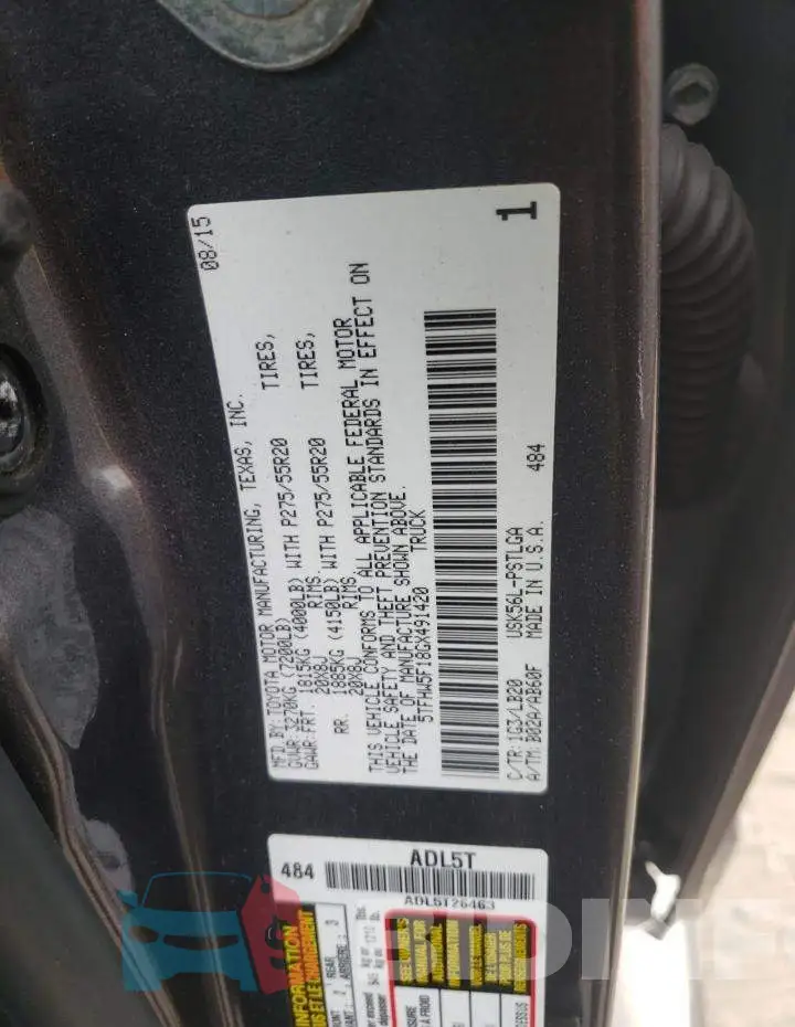 5TFHW5F18GX491420 Photo# 10