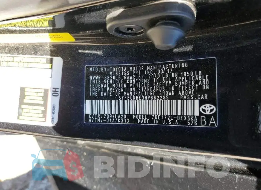 5YFBURHE3HP662285 Photo# 10