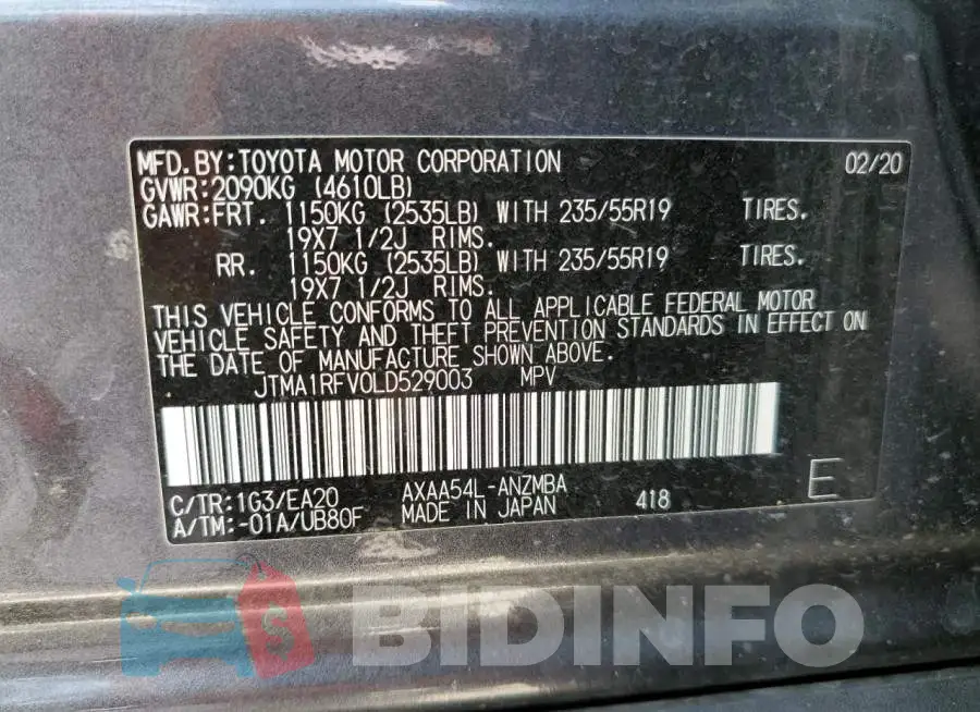 JTMA1RFV0LD529003 Photo# 10