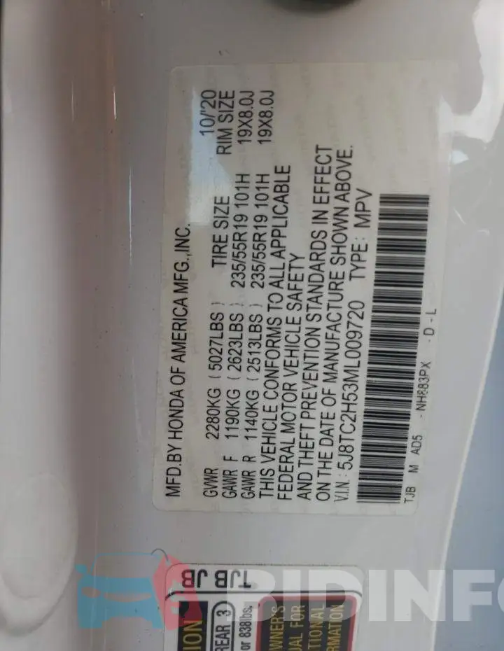 5J8TC2H53ML009720 Photo# 10