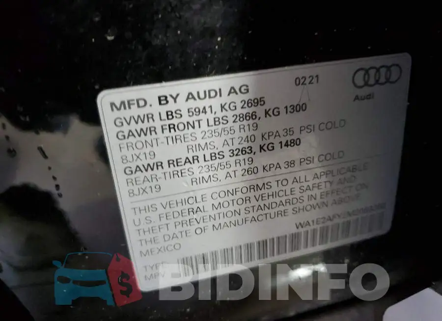 WA1E2AFY2M2059350 Photo# 10