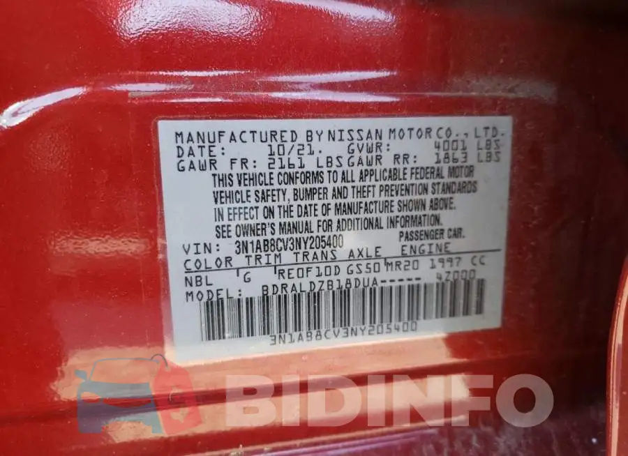 3N1AB8CV3NY205400 Photo# 10
