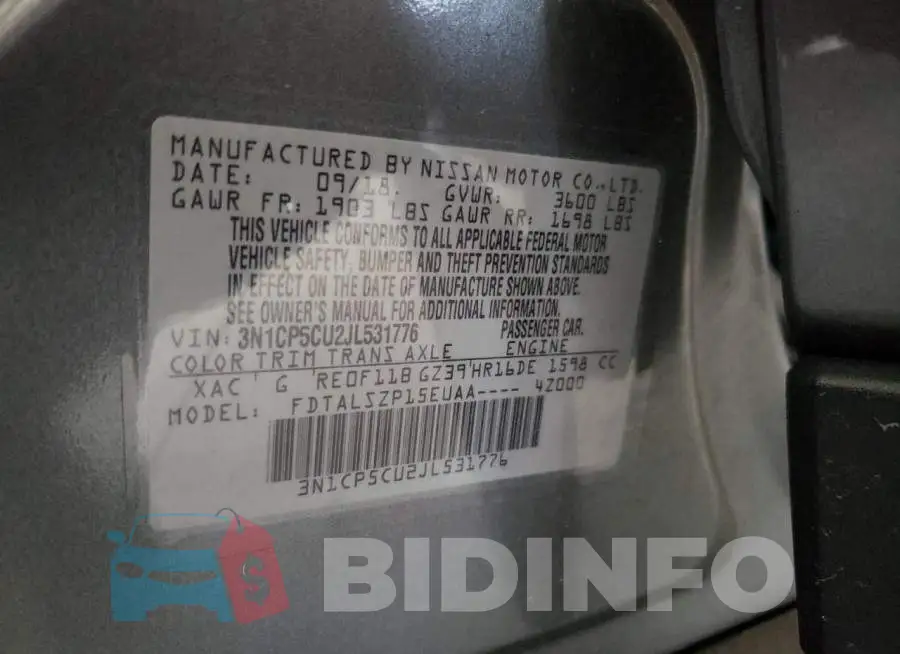 3N1CP5CU2JL531776 Photo# 10
