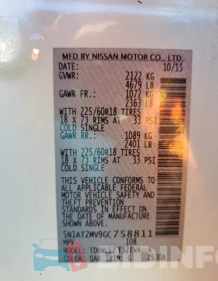 5N1AT2MV9GC758811 Photo# 10