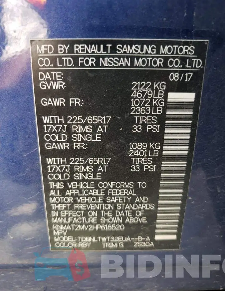 KNMAT2MV2HP618520 Photo# 10
