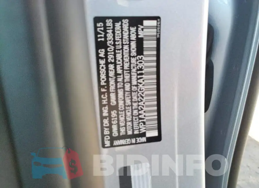 WP1AA2A22GKA11303 Photo# 10