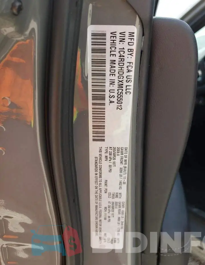1C4RDHDGXMC555012 Photo# 10