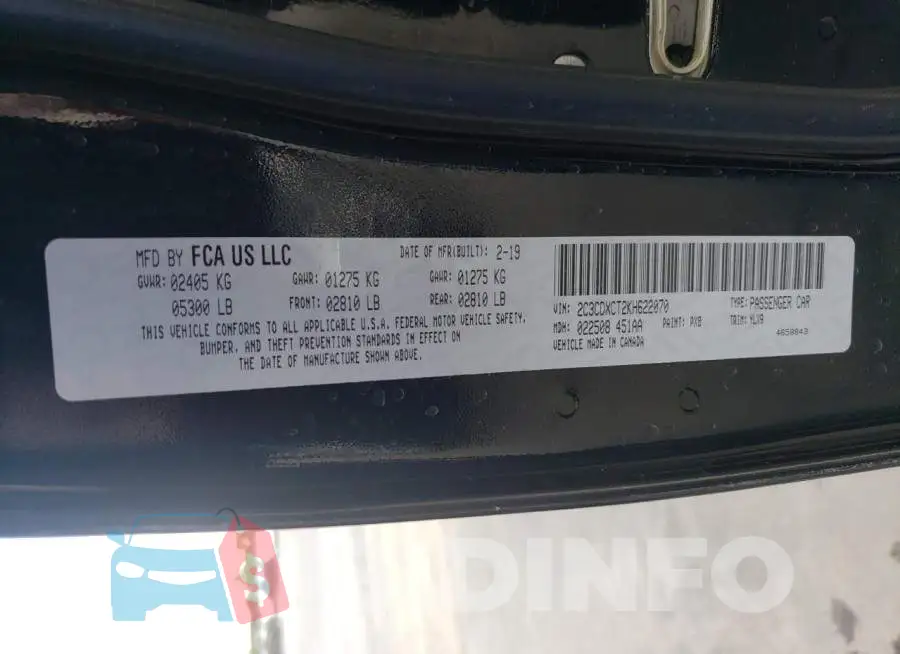 2C3CDXCT2KH622070 Photo# 10