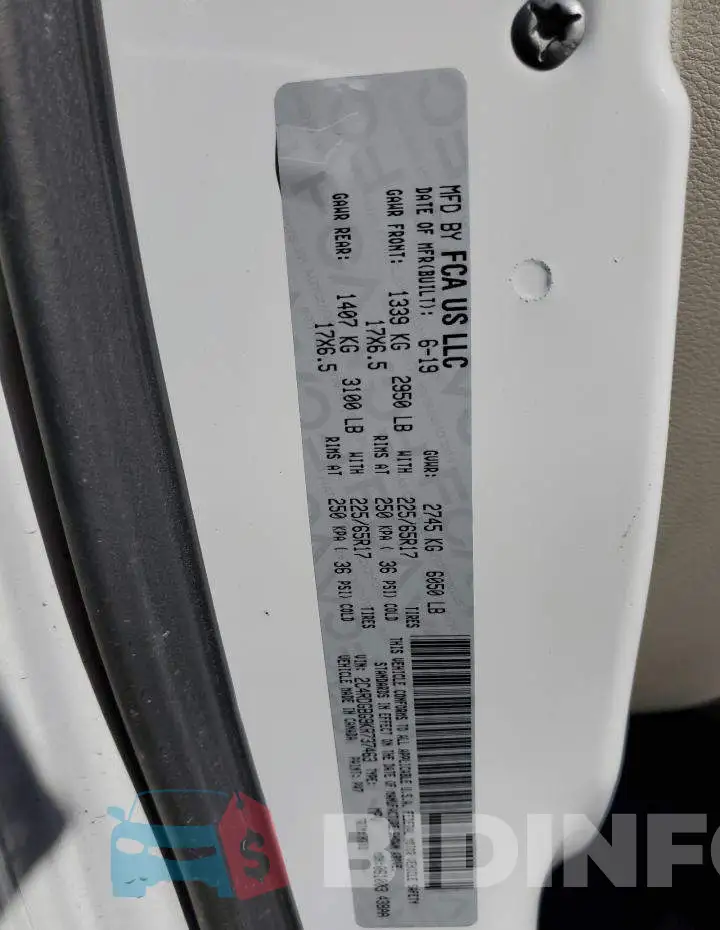 2C4RDGBG9KR737463 Photo# 10