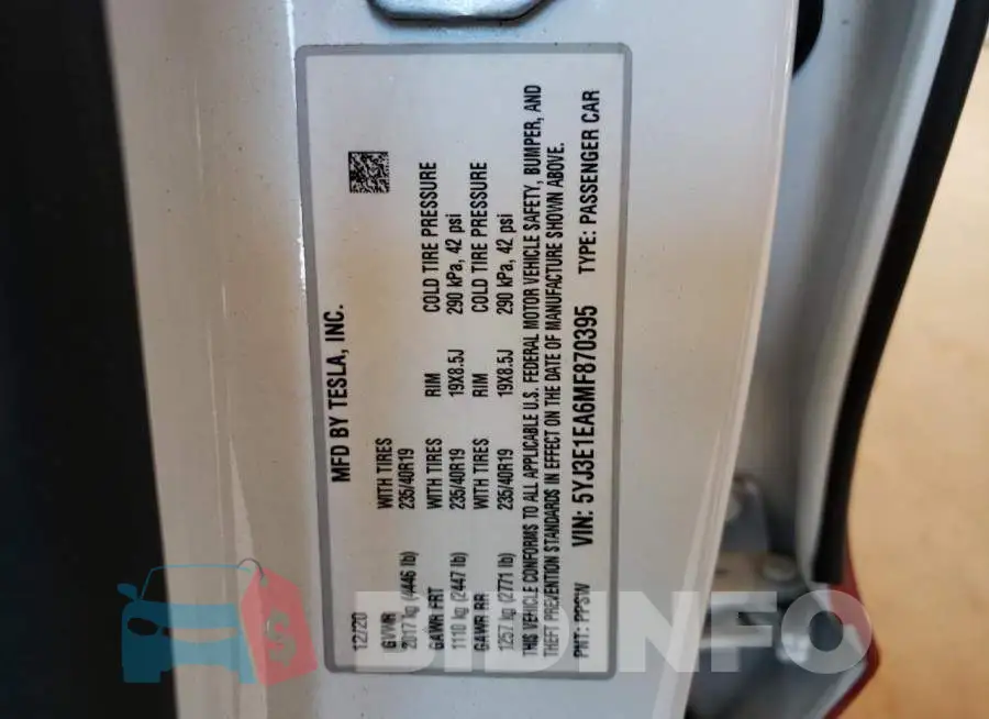 5YJ3E1EA6MF870395 Photo# 10