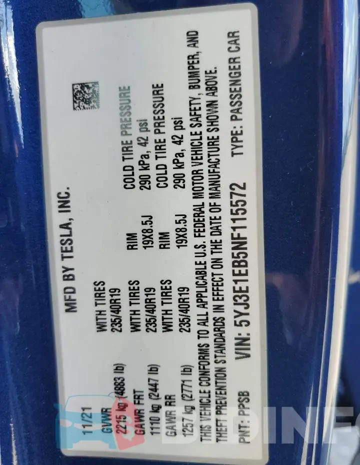 5YJ3E1EB5NF115572 Photo# 10