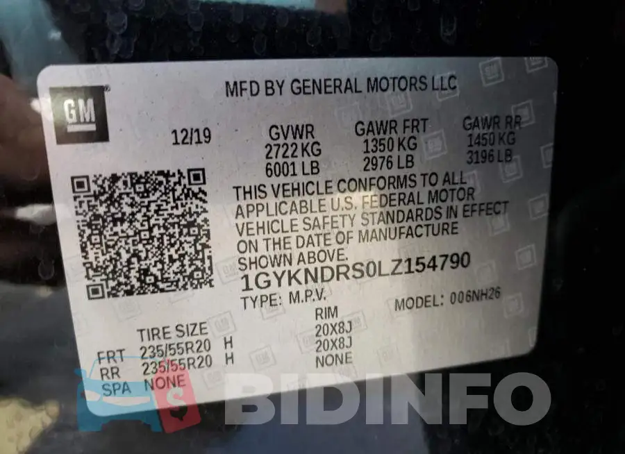 1GYKNDRS0LZ154790 Photo# 10