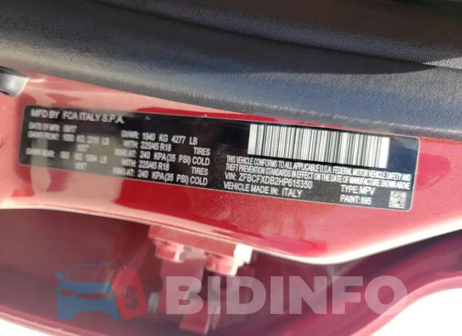 ZFBCFXDB2HP615350 Photo# 10