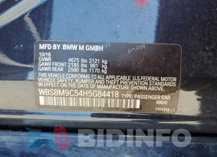WBS8M9C54H5G84418 Photo# 10