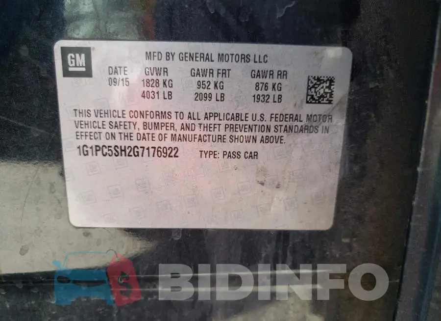 1G1PC5SH2G7176922 Photo# 10