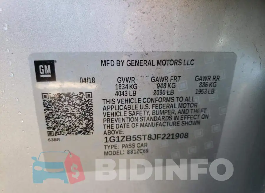 1G1ZB5ST8JF221908 Photo# 10