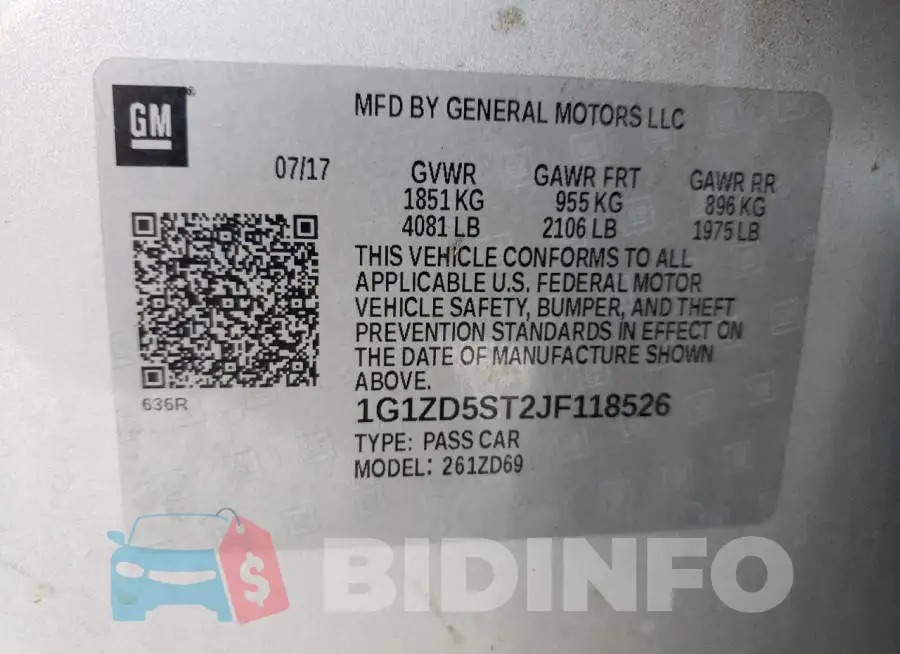 1G1ZD5ST2JF118526 Photo# 10