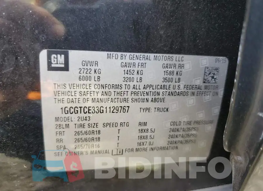 1GCGTCE33G1129767 Photo# 10