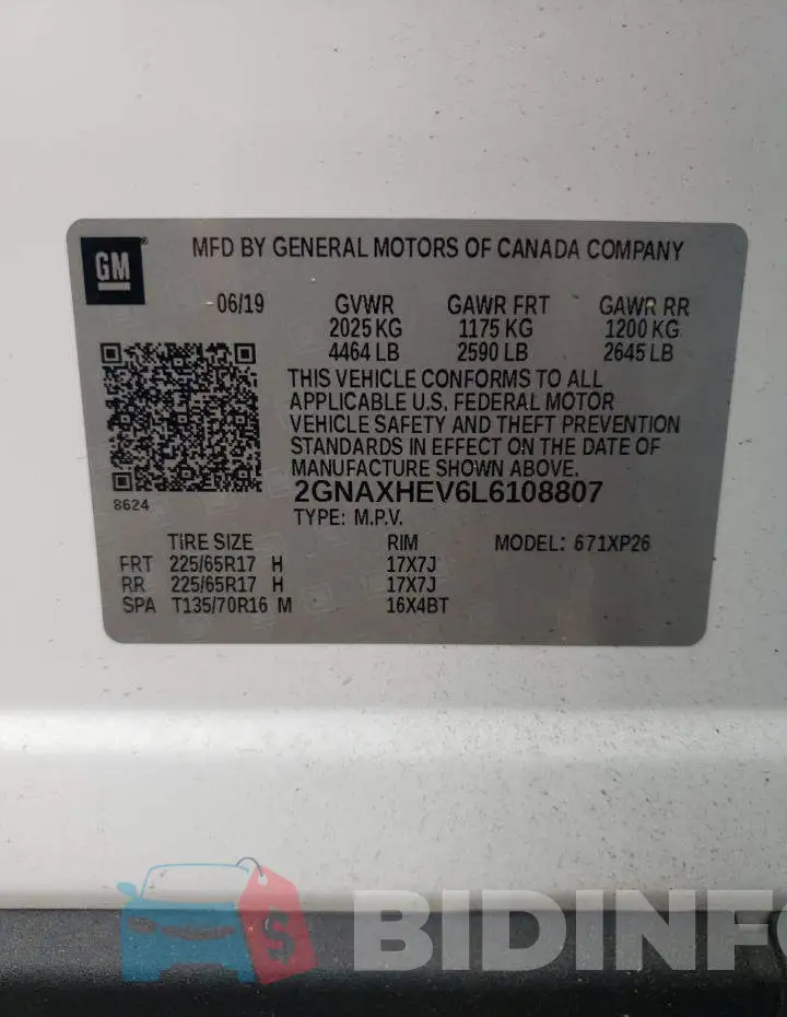 2GNAXHEV6L6108807 Photo# 10