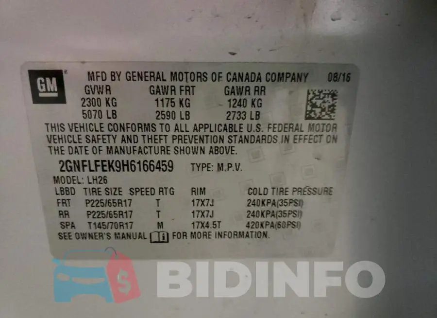 2GNFLFEK9H6166459 Photo# 10