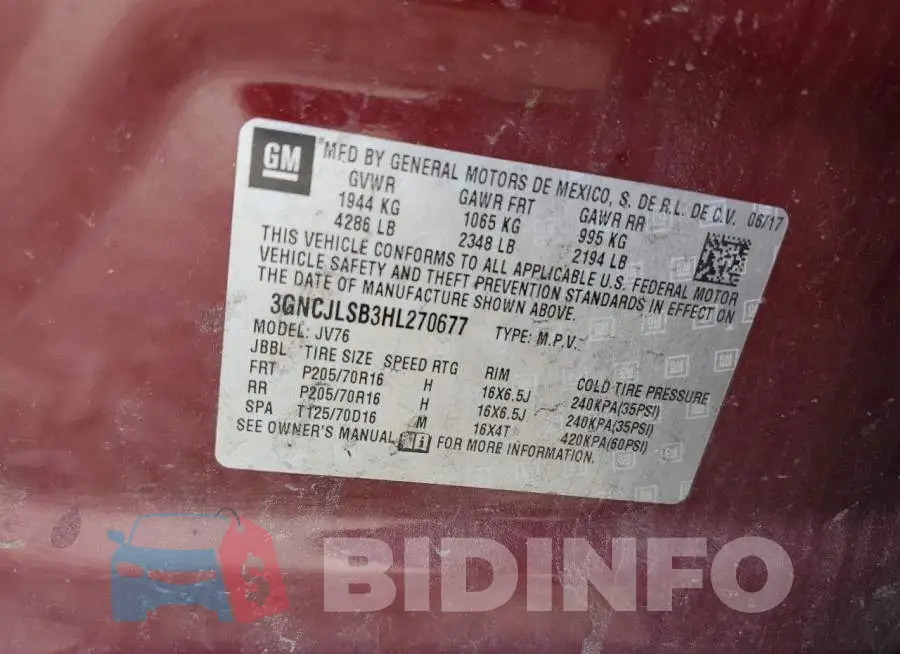3GNCJLSB3HL270677 Photo# 10