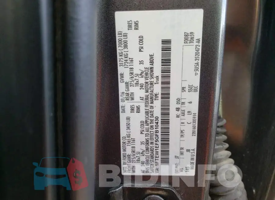 1FTEW1EF5GFB10430 Photo# 10