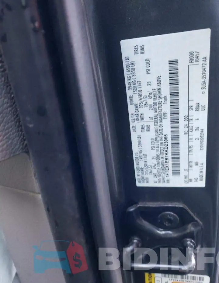 1FTEX1EB7KKD23065 Photo# 10