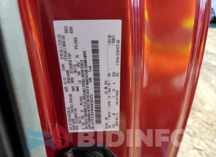1FTFX1EF9HKE55373 Photo# 10