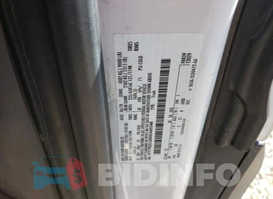 1FTYR2CG6KKA85348 Photo# 10