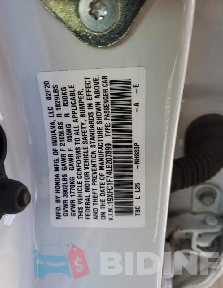 19XFC1F74LE207899 Photo# 10