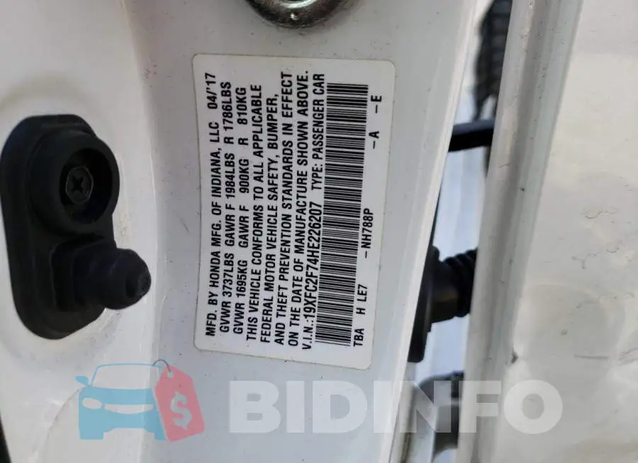 19XFC2F74HE226207 Photo# 10